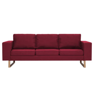 Canapé à 3 places tissu rouge bordeaux