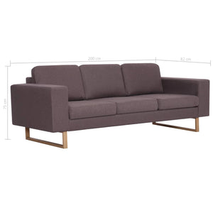 Canapé à 3 places tissu taupe