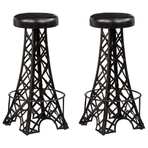Tabourets de bar lot de 2 cuir véritable