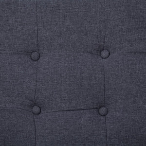 Sofa à 2 places avec accoudoirs Gris foncé Acier et tissu