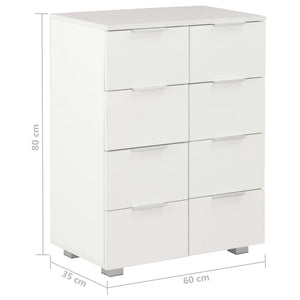 Buffet Blanc brillant 60x35x80 cm Bois d'ingénierie