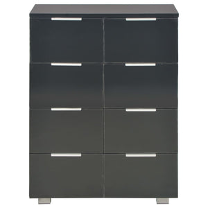 Buffet Noir brillant 60x35x80 cm Bois d'ingénierie