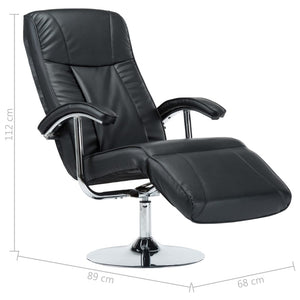 Fauteuil TV noir similicuir