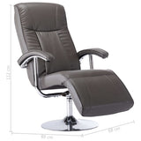 Fauteuil TV gris similicuir