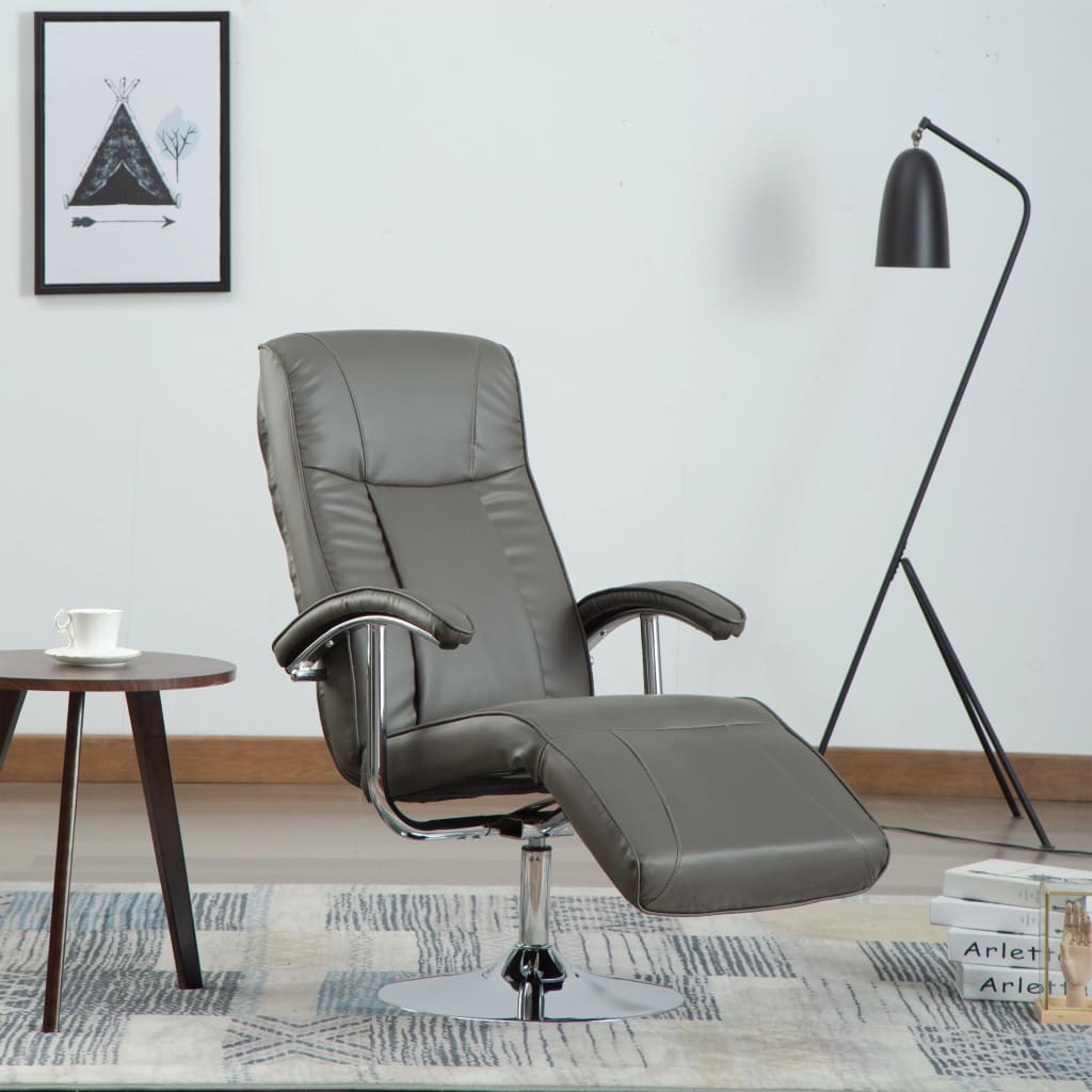 Fauteuil TV gris similicuir