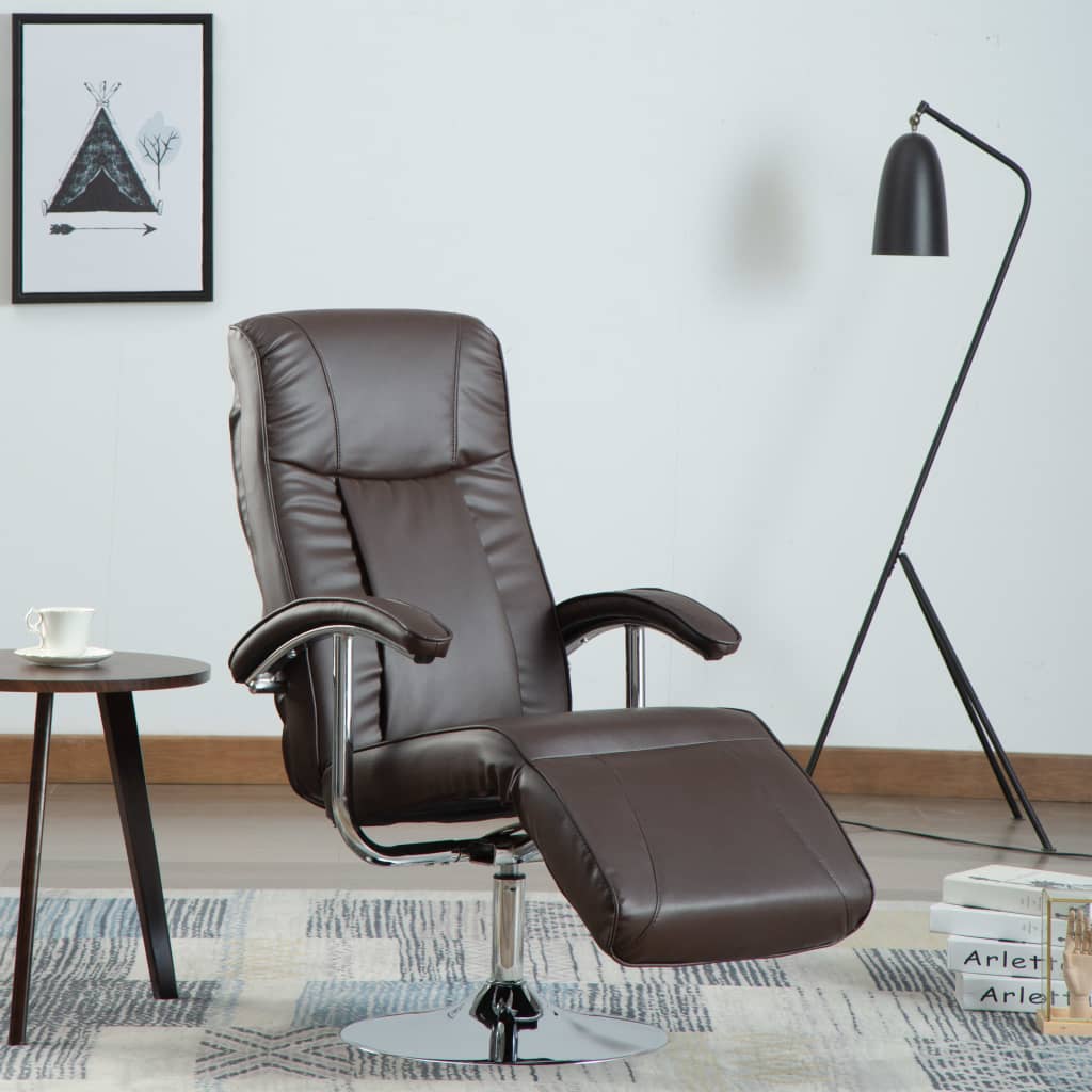 Fauteuil TV marron similicuir