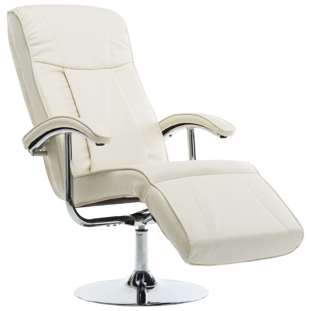 Fauteuil TV crème similicuir