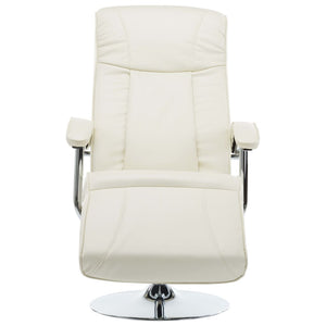 Fauteuil TV crème similicuir
