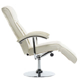 Fauteuil TV crème similicuir