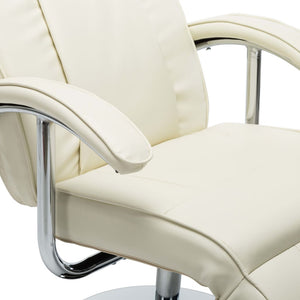 Fauteuil TV crème similicuir