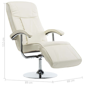 Fauteuil TV crème similicuir