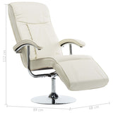 Fauteuil TV crème similicuir