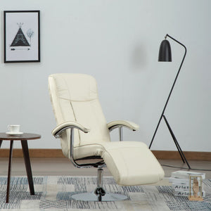 Fauteuil TV crème similicuir