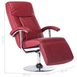 Fauteuil TV rouge bordeaux similicuir