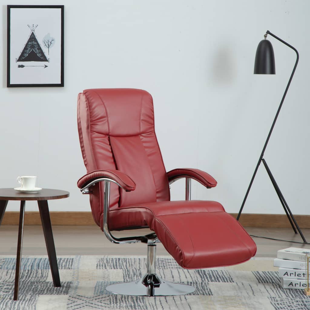Fauteuil TV rouge bordeaux similicuir