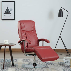 Fauteuil TV rouge bordeaux similicuir