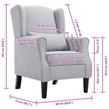 Fauteuil gris clair tissu