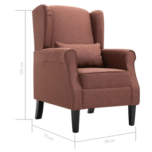 Fauteuil marron tissu