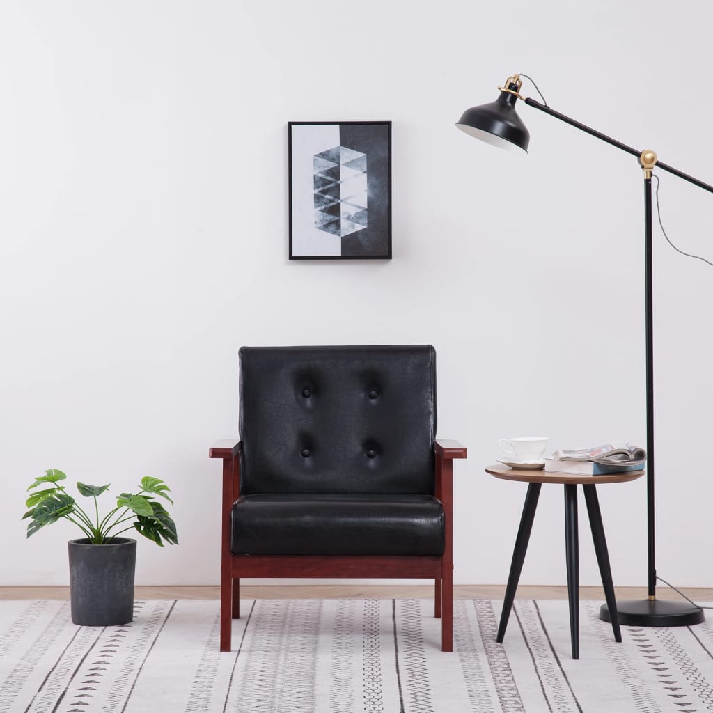 Fauteuil noir similicuir
