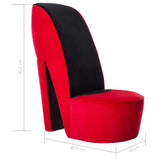 Chaise en forme de talon haut rouge velours