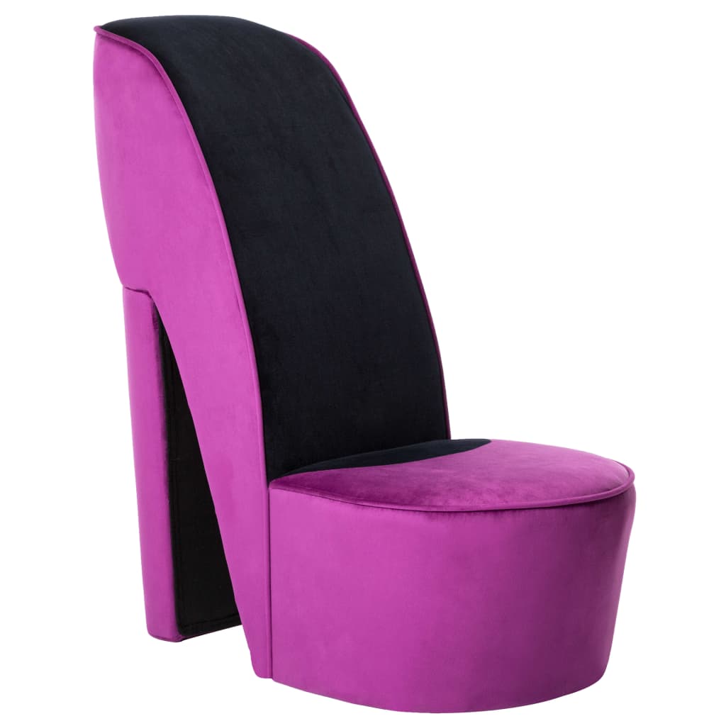 Chaise en forme de chaussure à talon haut Violet Velours