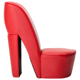 Chaise en forme de chaussure à talon haut Rouge Similicuir