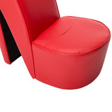 Chaise en forme de chaussure à talon haut Rouge Similicuir