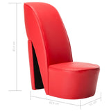 Chaise en forme de chaussure à talon haut Rouge Similicuir