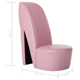Chaise en forme de chaussure à talon haut rose similicuir
