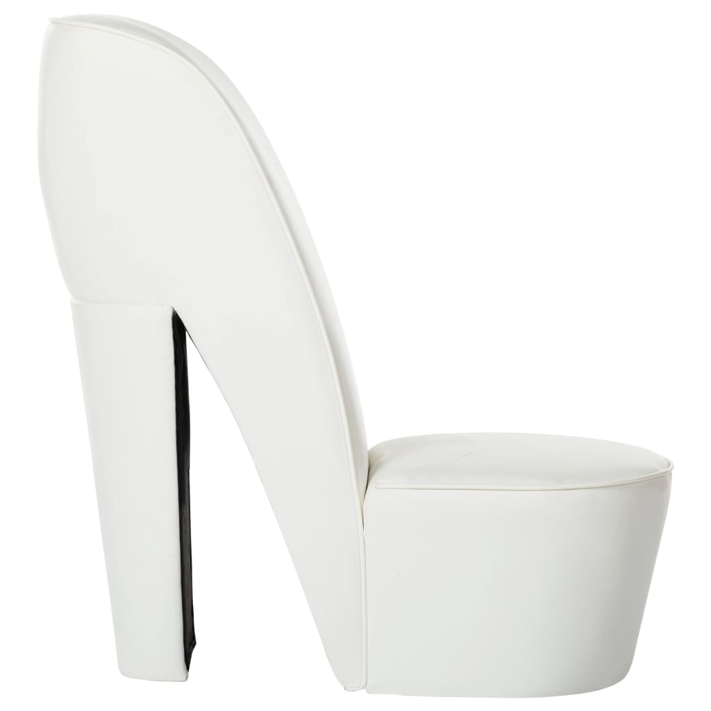 Chaise en forme de chaussure à talon haut Blanc Similicuir