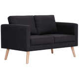 Ensemble de canapé 2 pcs tissu noir