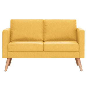 Ensemble de canapé 2 pcs tissu jaune