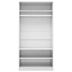 Garde-robe Blanc brillant 100x50x200 cm Bois d'ingénierie