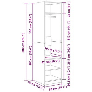 Garde-robe Chêne sonoma 50x50x200 cm Bois d'ingénierie