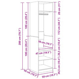 Garde-robe Chêne sonoma 50x50x200 cm Bois d'ingénierie