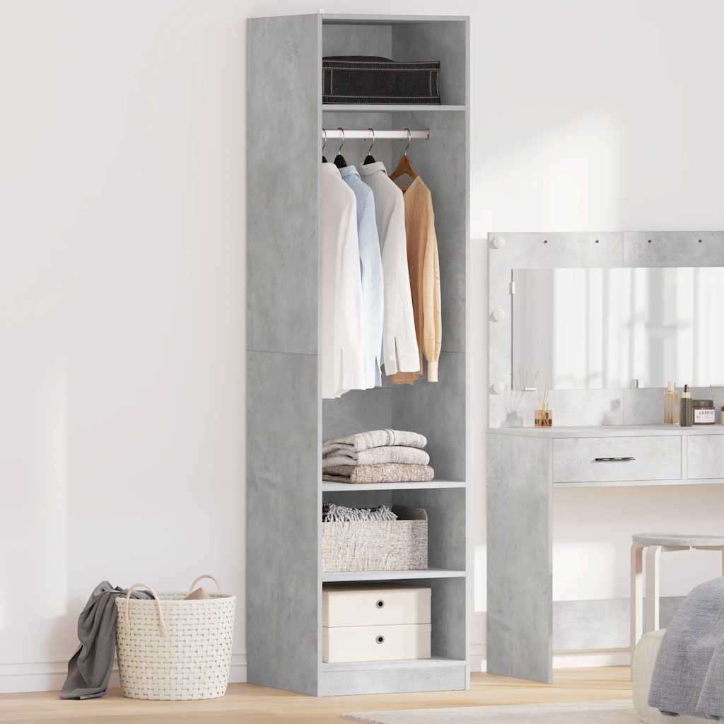 Garde-robe Gris béton 50x50x200 cm Bois d'ingénierie