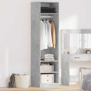 Garde-robe Gris béton 50x50x200 cm Bois d'ingénierie