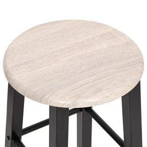 Tabourets de bar lot de 2 noir MDF