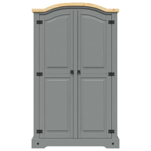 Garde-robe avec 2 portes Gamme Corona pin mexicain Gris