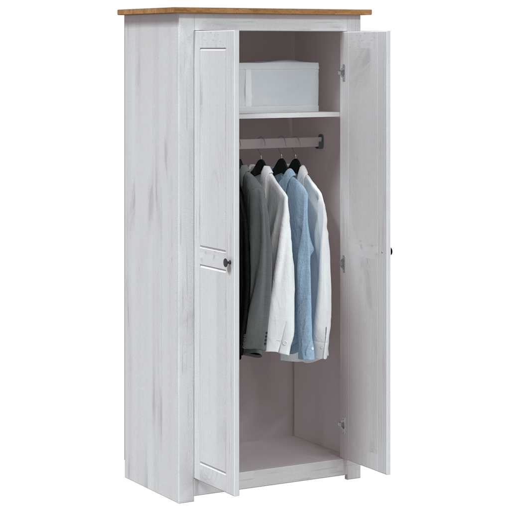 Garde-robe Blanc 80x50x171,5 cm Pin massif Assortiment Panama