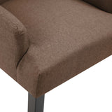 Chaises à manger avec accoudoirs lot de 2 marron tissu