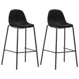 Chaises de bar lot de 2 noir tissu