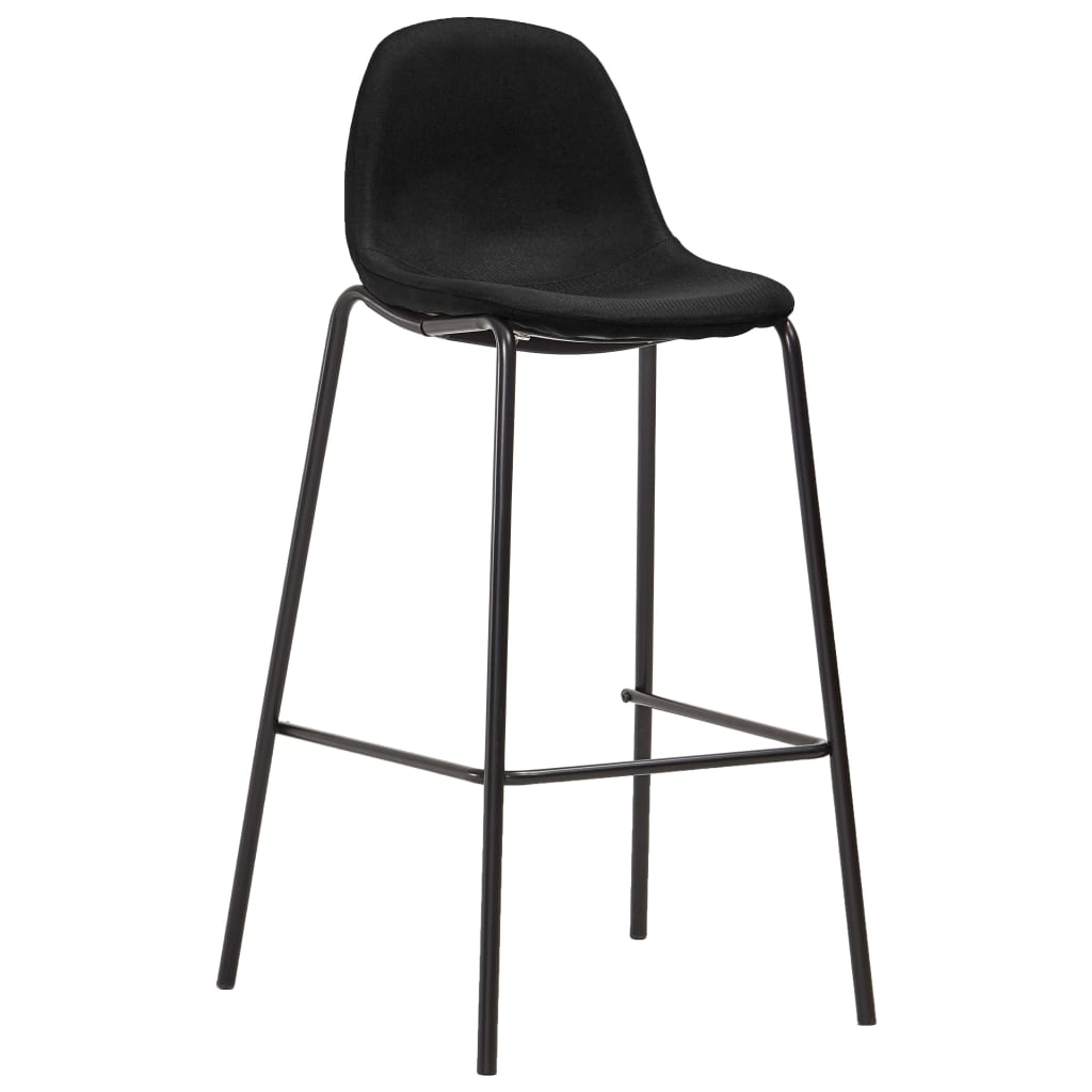 Chaises de bar lot de 2 noir tissu