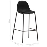 Chaises de bar lot de 2 noir tissu