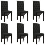 Chaises à manger lot de 6 noir tissu