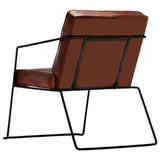 Fauteuil Marron foncé Cuir véritable