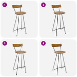Tabourets de bar lot de 2 bois de teck massif