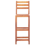 Chaises de bar lot de 2 bois d'acacia solide