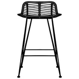 Chaises de bar lot de 2 noir Rotin