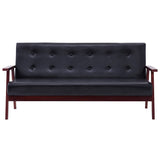 Ensemble de canapés 3 pcs noir similicuir